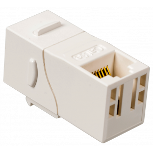 RJ-45 socket coupler, unshielded, 90 degrees, category 5E, Keystone form-factor, white